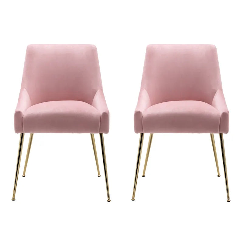 Fauteuil d'appoint contemporain en velours (Lot de 2)