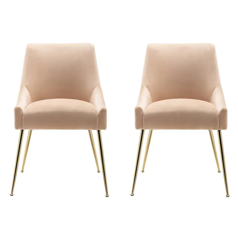 Fauteuil d'appoint contemporain en velours (Lot de 2)