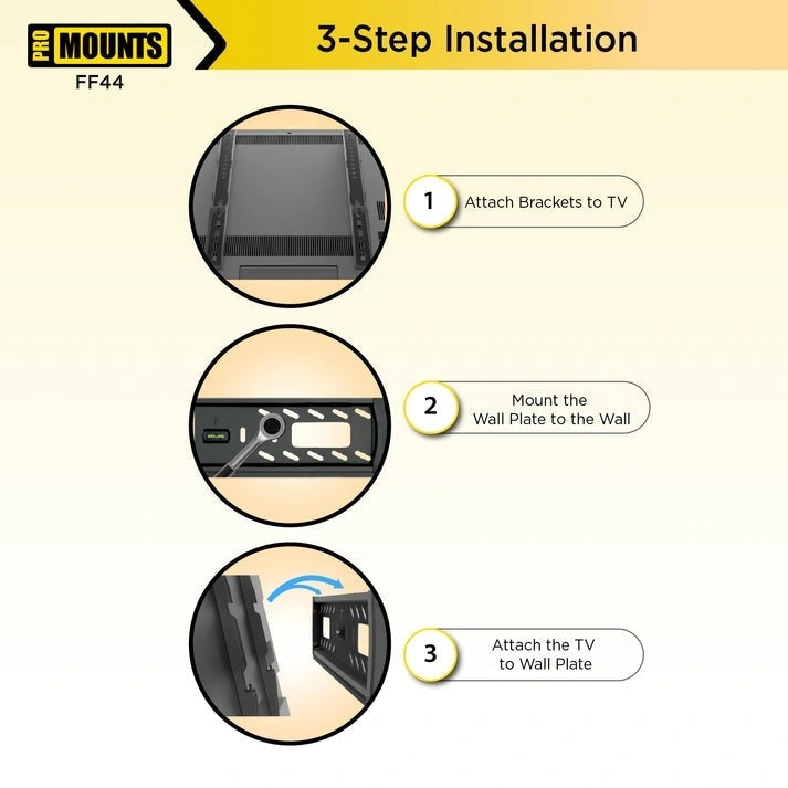 Support mural TV fixe/plat pour téléviseurs 32-65 po - 17,13 x 1,1 x 18,86 po