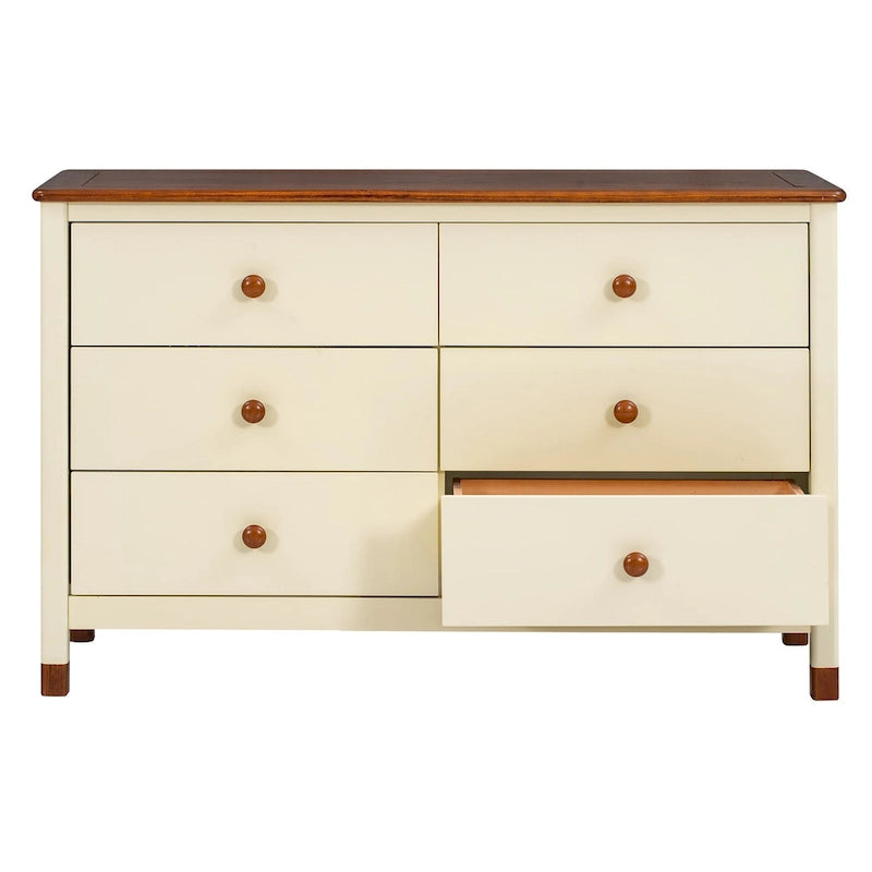 Commode de rangement en bois pour chambre d'enfant avec 6 tiroirs