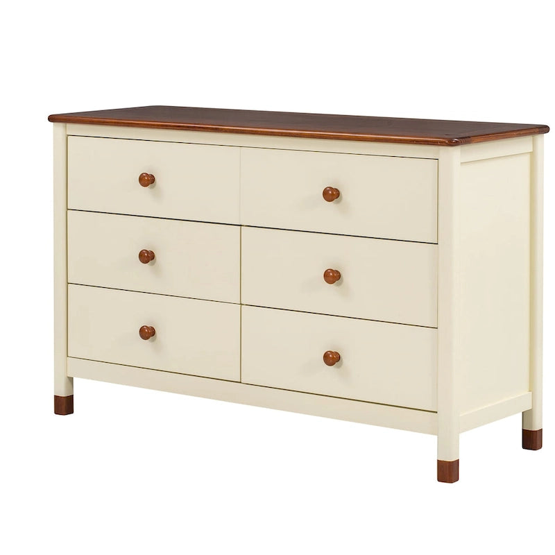 Commode de rangement en bois pour chambre d'enfant avec 6 tiroirs