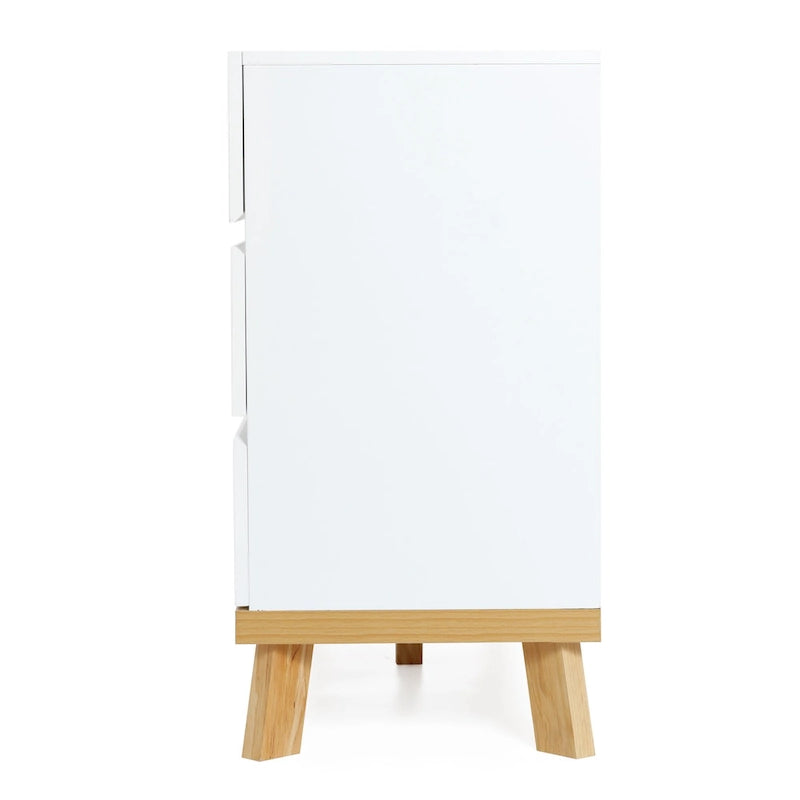 Commode moderne en bois blanc à 6 tiroirs