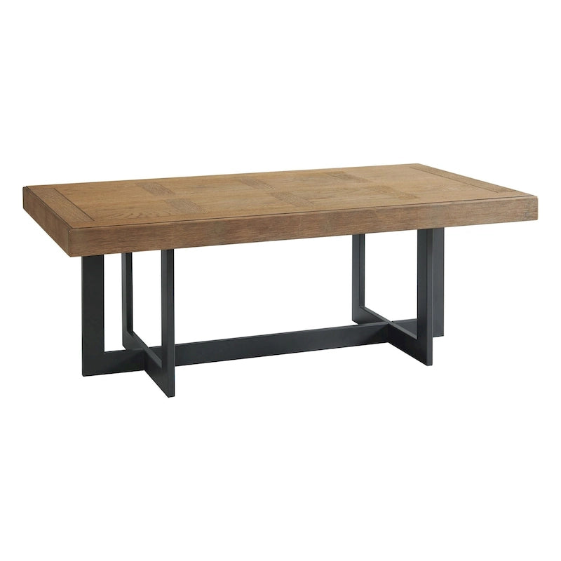 Table basse large Eden 52 avec base en métal, Dune Rustique