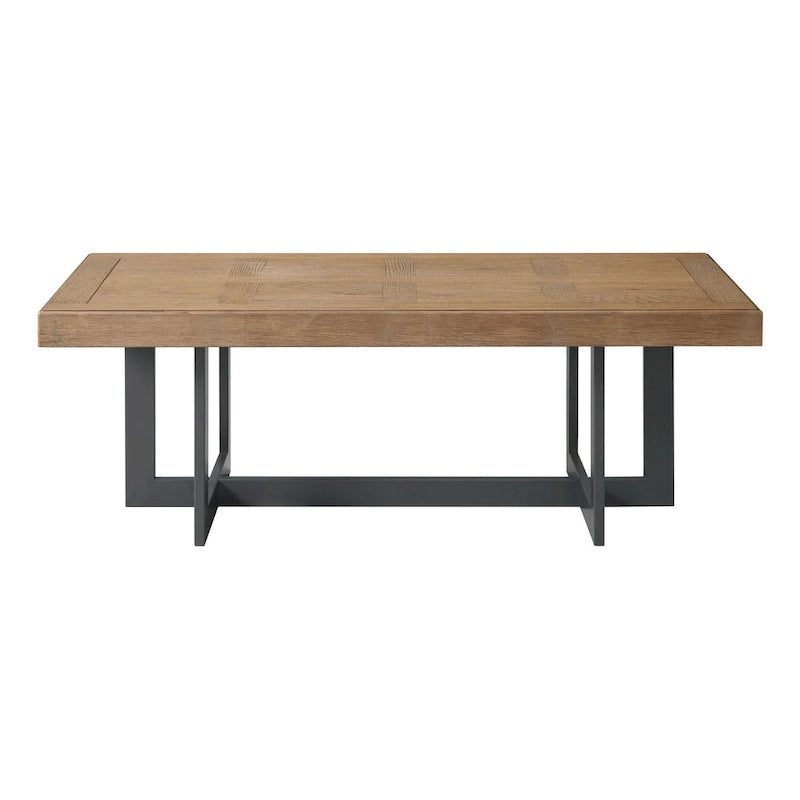Table basse large Eden 52 avec base en métal, Dune Rustique