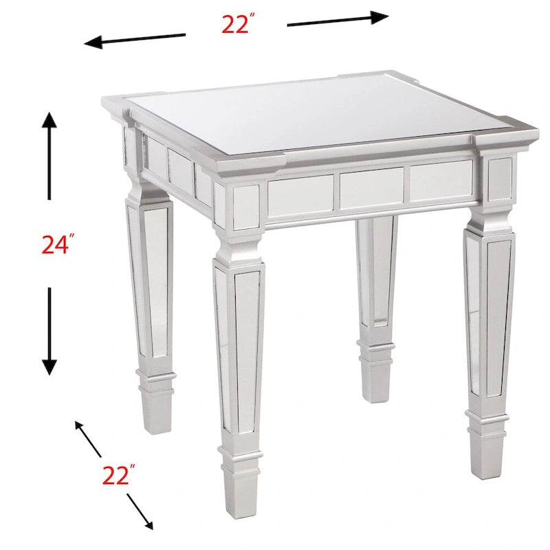 Table d'appoint carrée miroir Olivia Glam