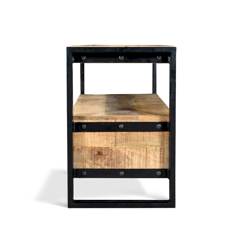 Meuble TV en bois recyclé avec tiroirs doubles - 40x16x24