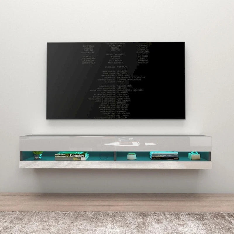 Meuble TV flottant mural de 71 pouces