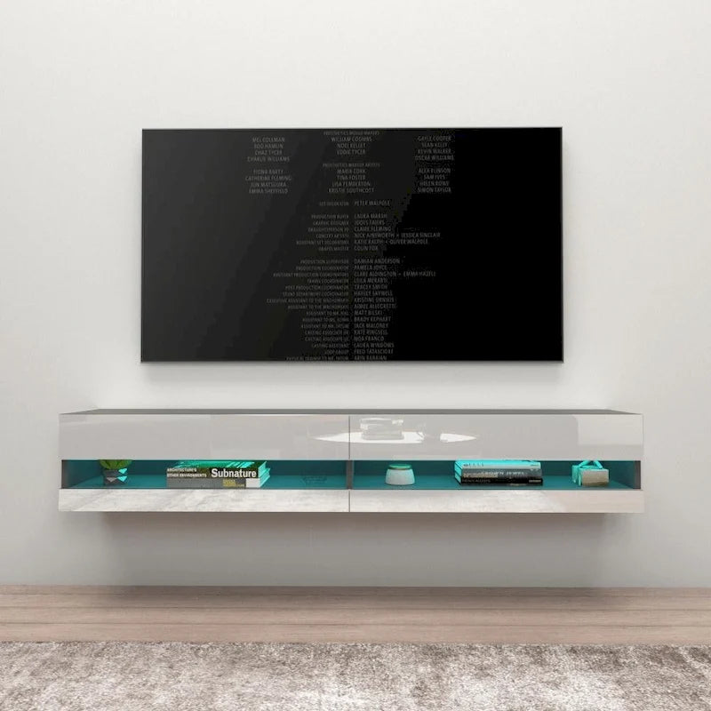 Meuble TV flottant mural de 71 pouces