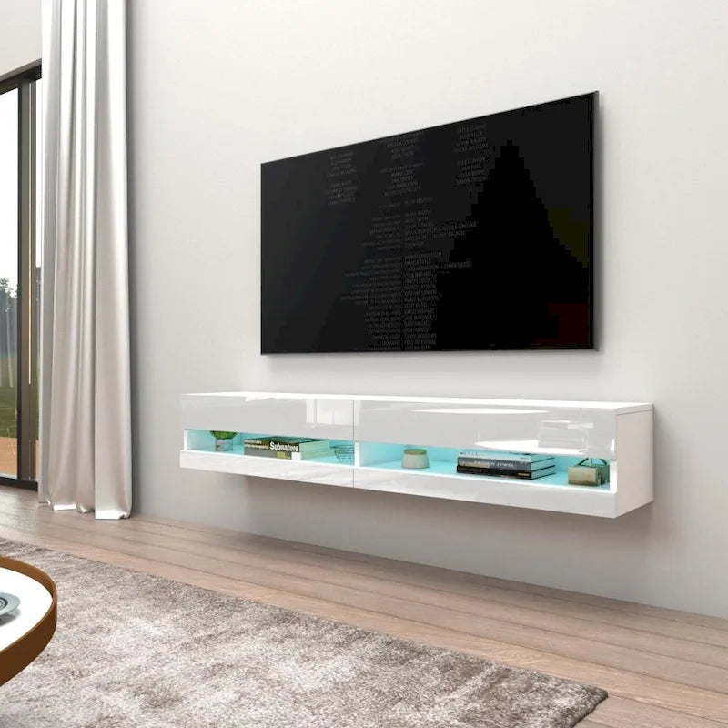 Meuble TV flottant mural de 71 pouces