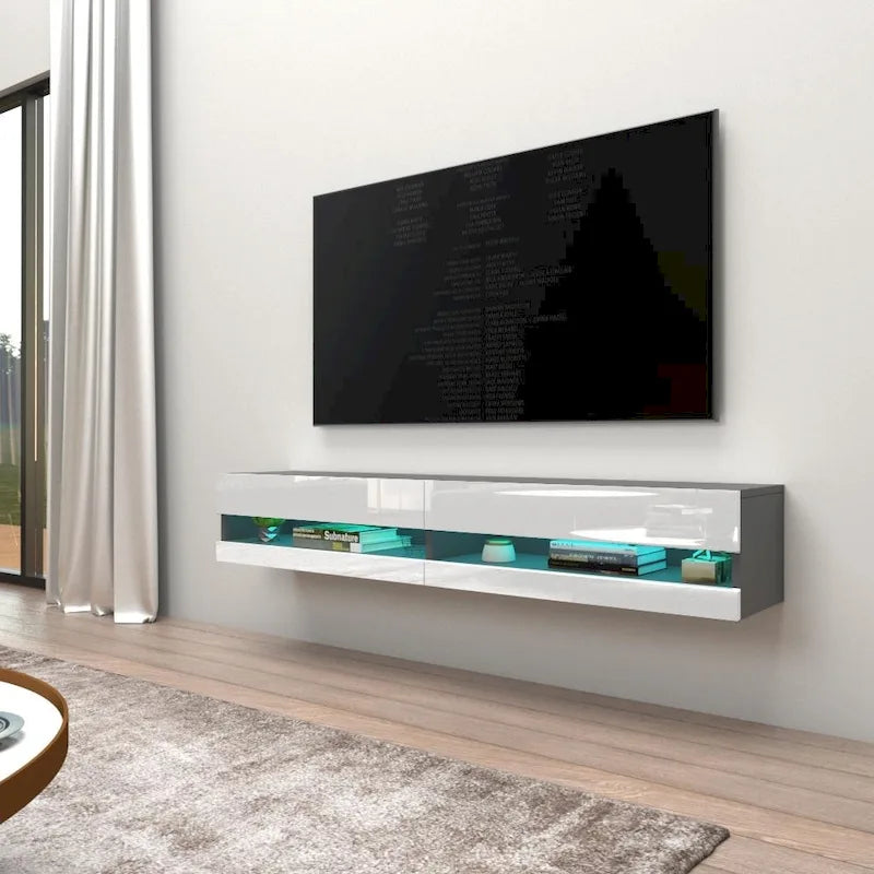 Meuble TV flottant mural de 71 pouces