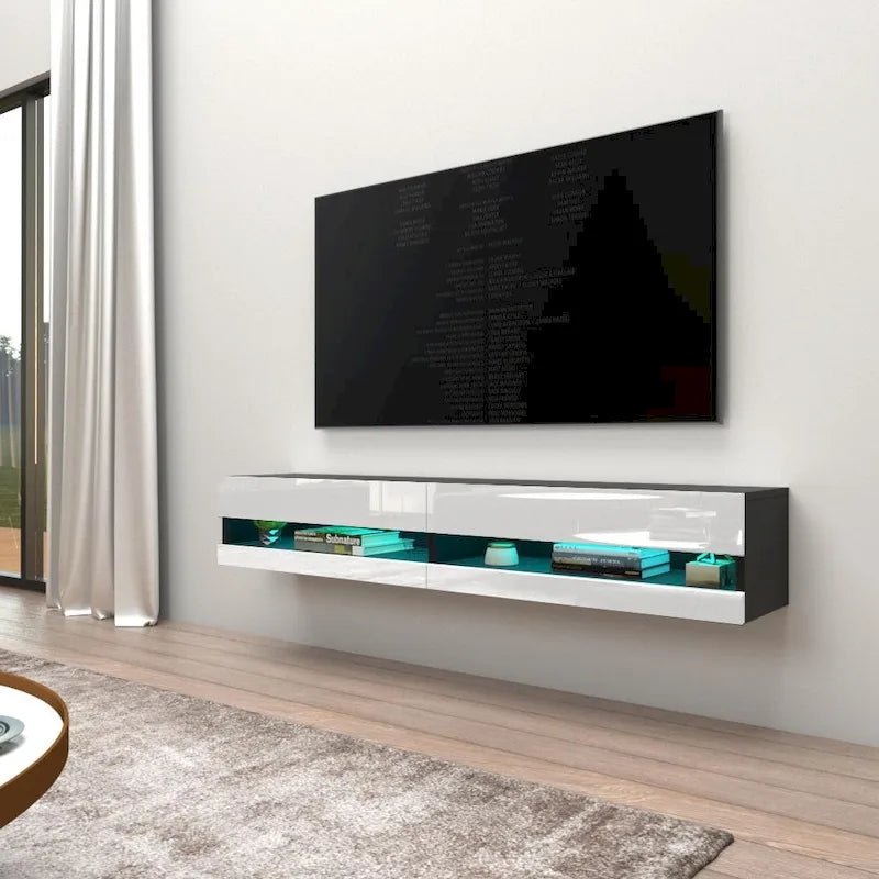 Meuble TV flottant mural de 71 pouces
