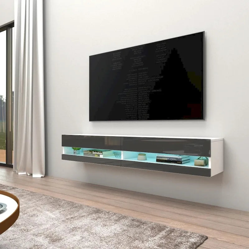 Meuble TV flottant mural de 71 pouces