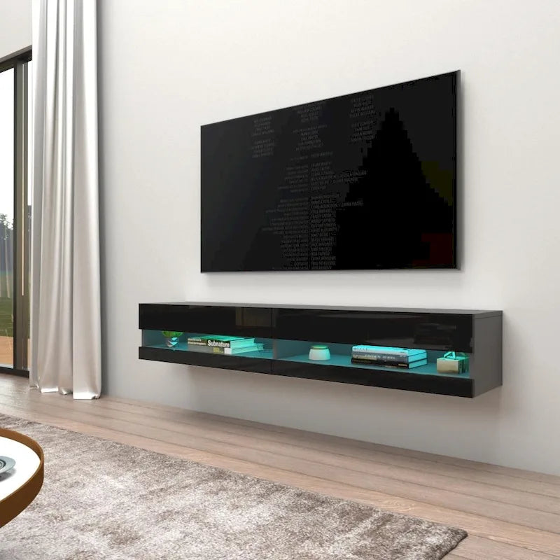 Meuble TV flottant mural de 71 pouces