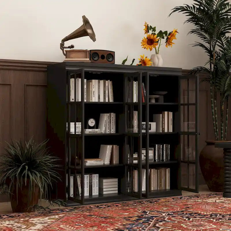 Buffet Armoire de Rangement Étagère Bibliothèque Meuble de Présentation Élégant