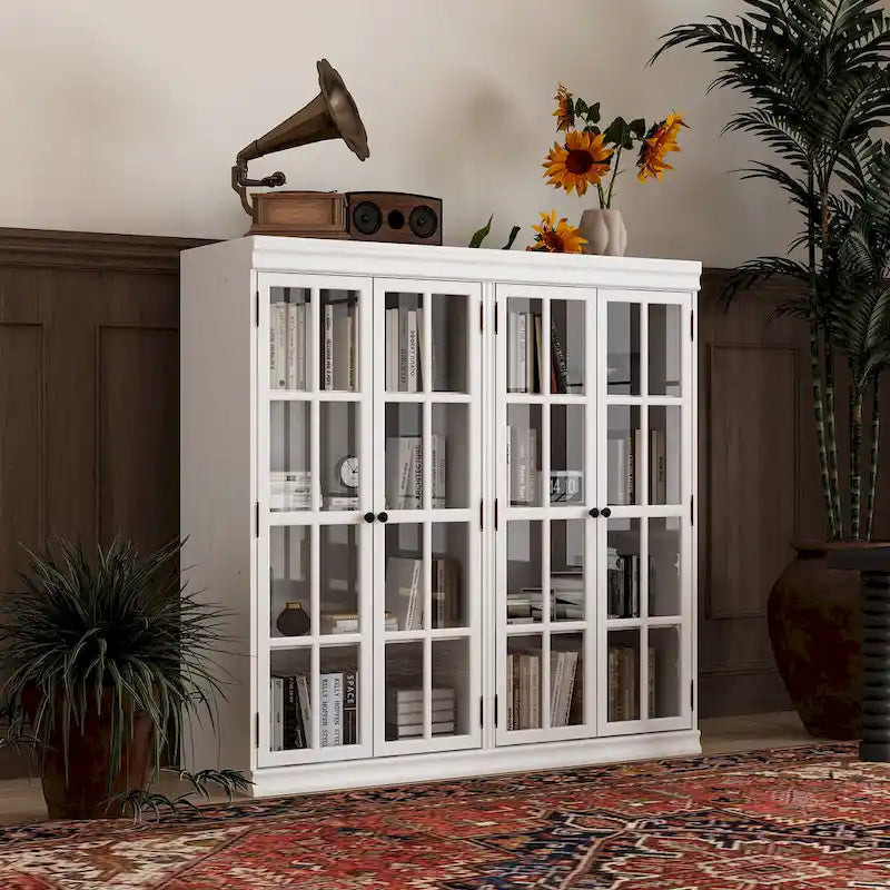 Buffet Armoire de Rangement Étagère Bibliothèque Meuble de Présentation Élégant