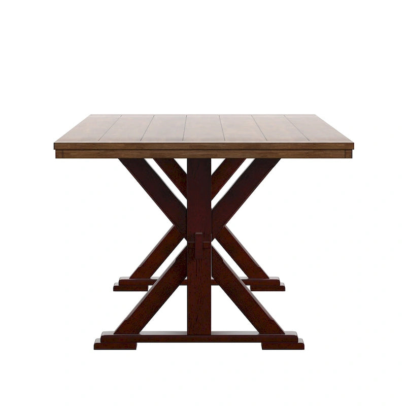 Table de salle à manger en chêne de 78 pouces avec piètement en X par