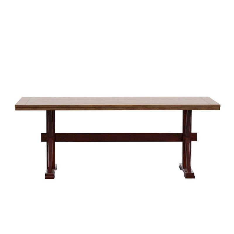 Table de salle à manger en chêne de 78 pouces avec piètement en X par