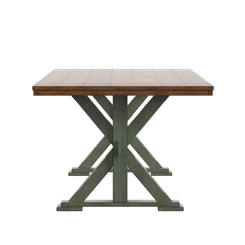 Table de salle à manger en chêne de 78 pouces avec piètement en X par
