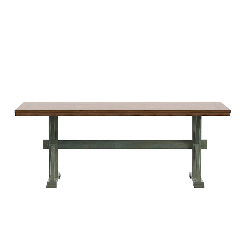 Table de salle à manger en chêne de 78 pouces avec piètement en X par