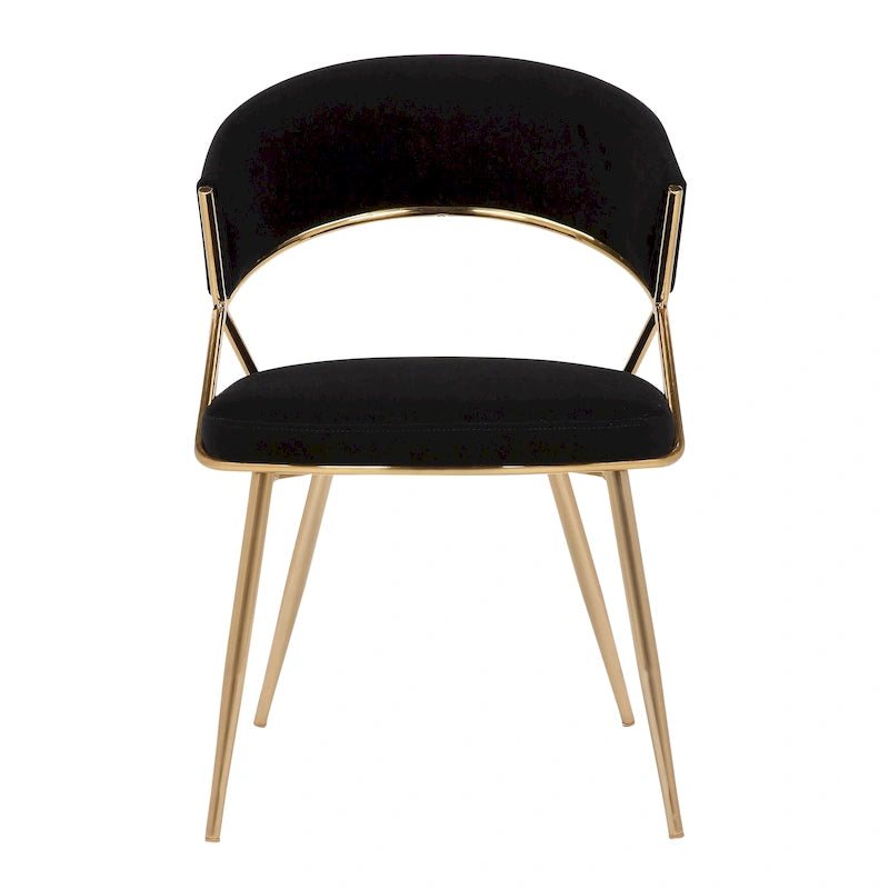 Chaise de salle à manger tapissée Tatyana Gold Silver Orchid (lot de 2)