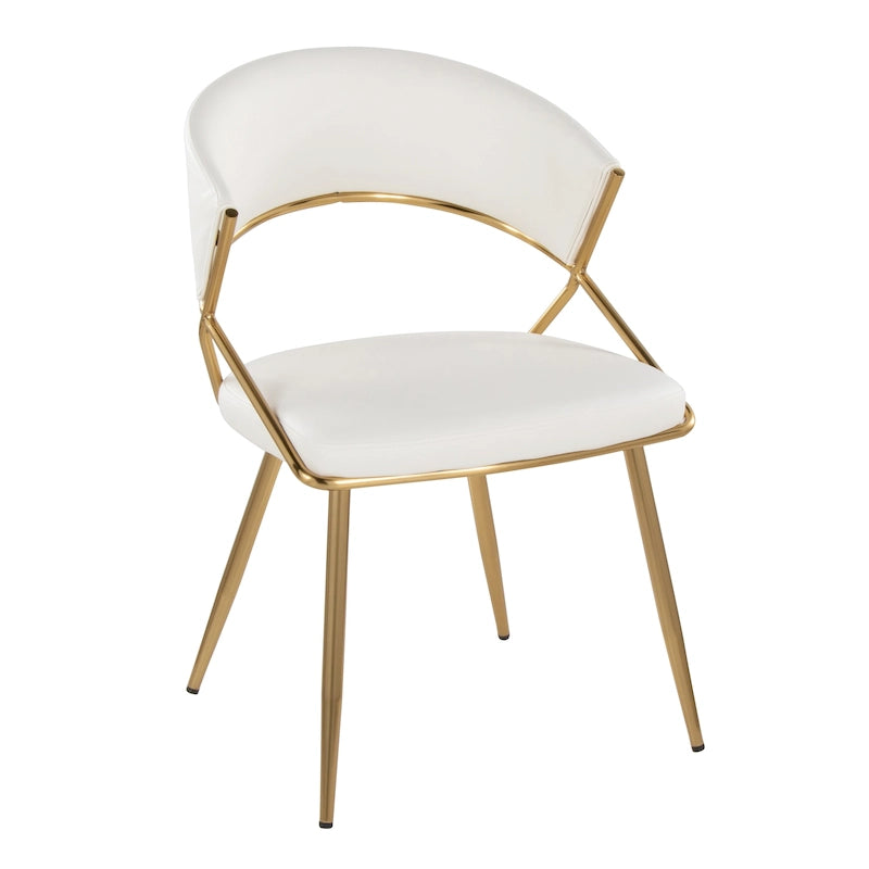 Chaise de salle à manger tapissée Tatyana Gold Silver Orchid (lot de 2)