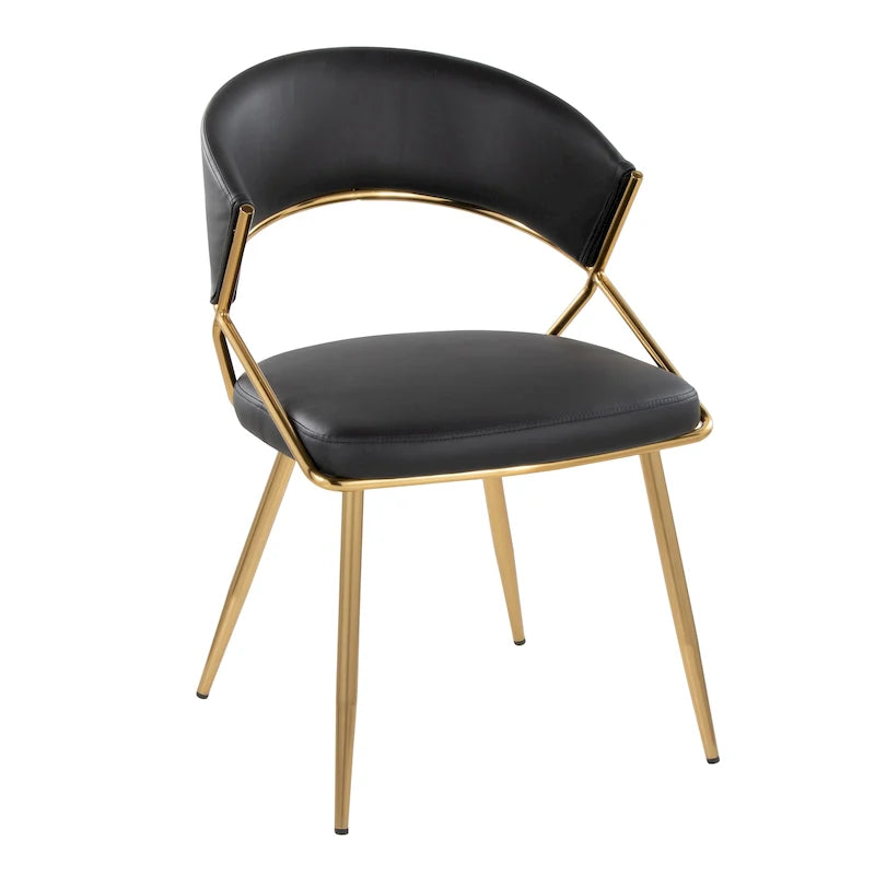 Chaise de salle à manger tapissée Tatyana Gold Silver Orchid (lot de 2)