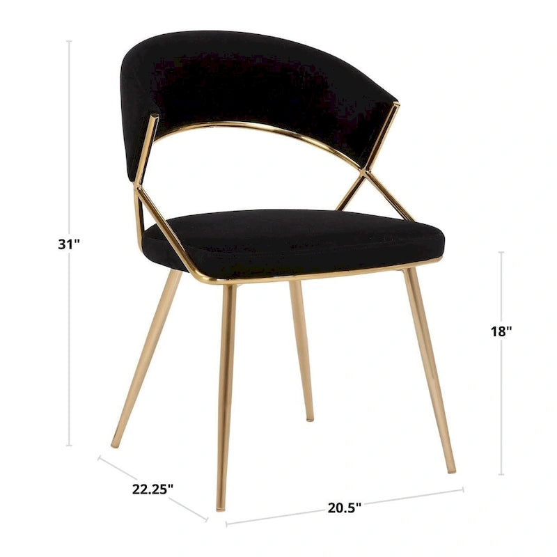 Chaise de salle à manger tapissée Tatyana Gold Silver Orchid (lot de 2)
