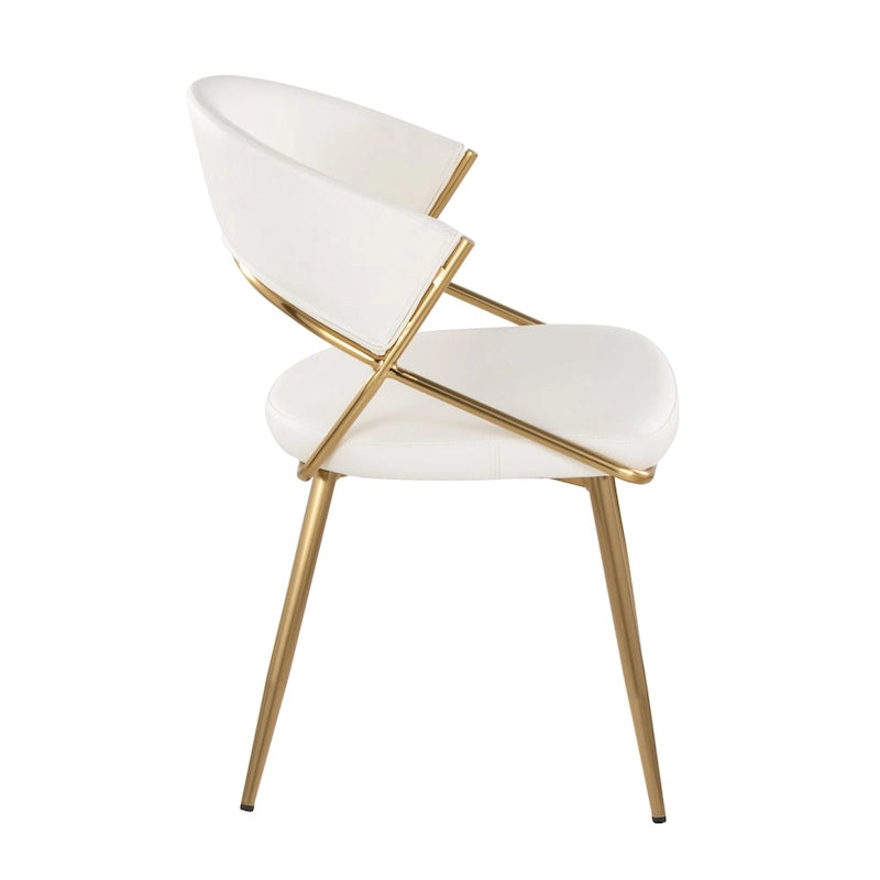 Chaise de salle à manger tapissée Tatyana Gold Silver Orchid (lot de 2)