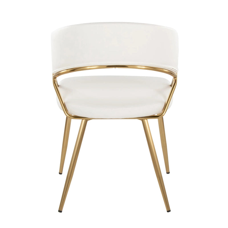Chaise de salle à manger tapissée Tatyana Gold Silver Orchid (lot de 2)