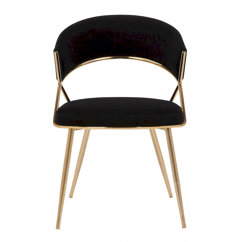 Chaise de salle à manger tapissée Tatyana Gold Silver Orchid (lot de 2)