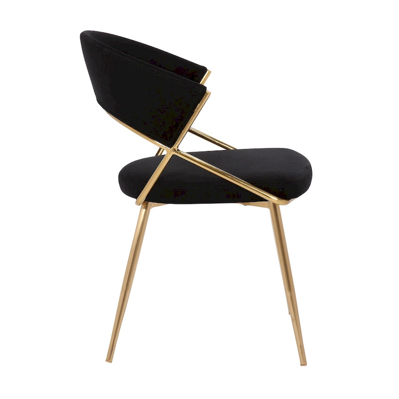 Chaise de salle à manger tapissée Tatyana Gold Silver Orchid (lot de 2)