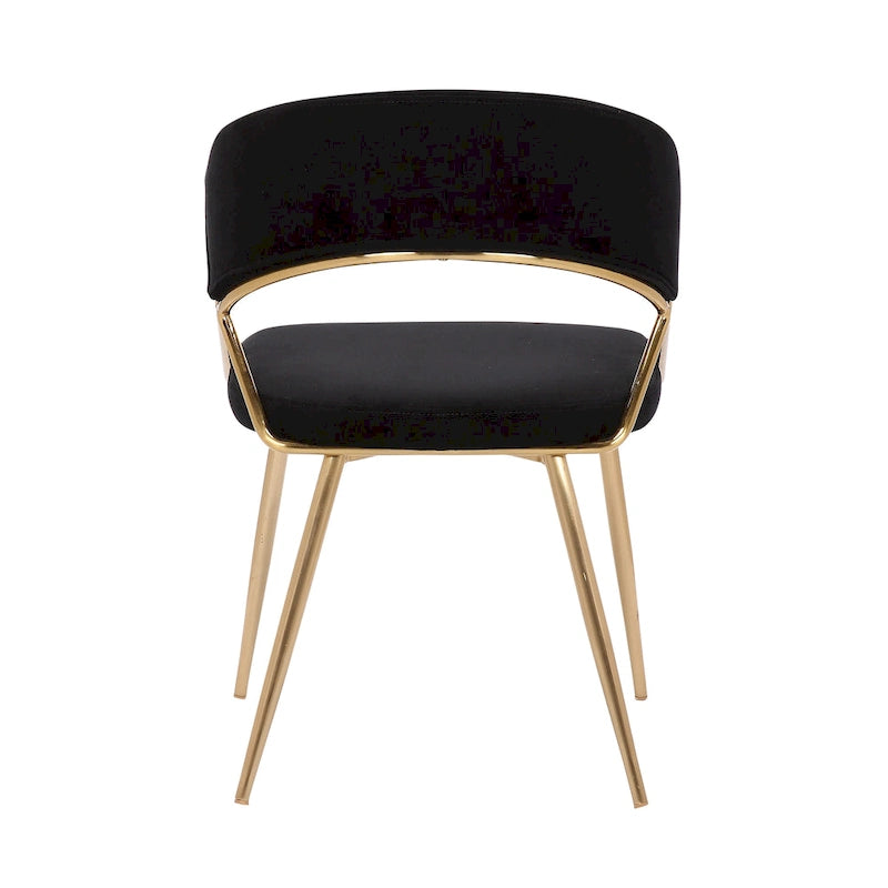 Chaise de salle à manger tapissée Tatyana Gold Silver Orchid (lot de 2)