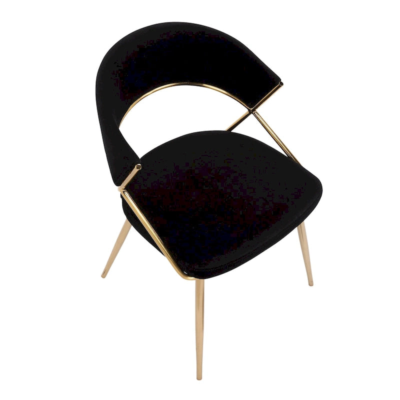Chaise de salle à manger tapissée Tatyana Gold Silver Orchid (lot de 2)