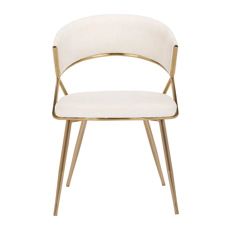 Chaise de salle à manger tapissée Tatyana Gold Silver Orchid (lot de 2)