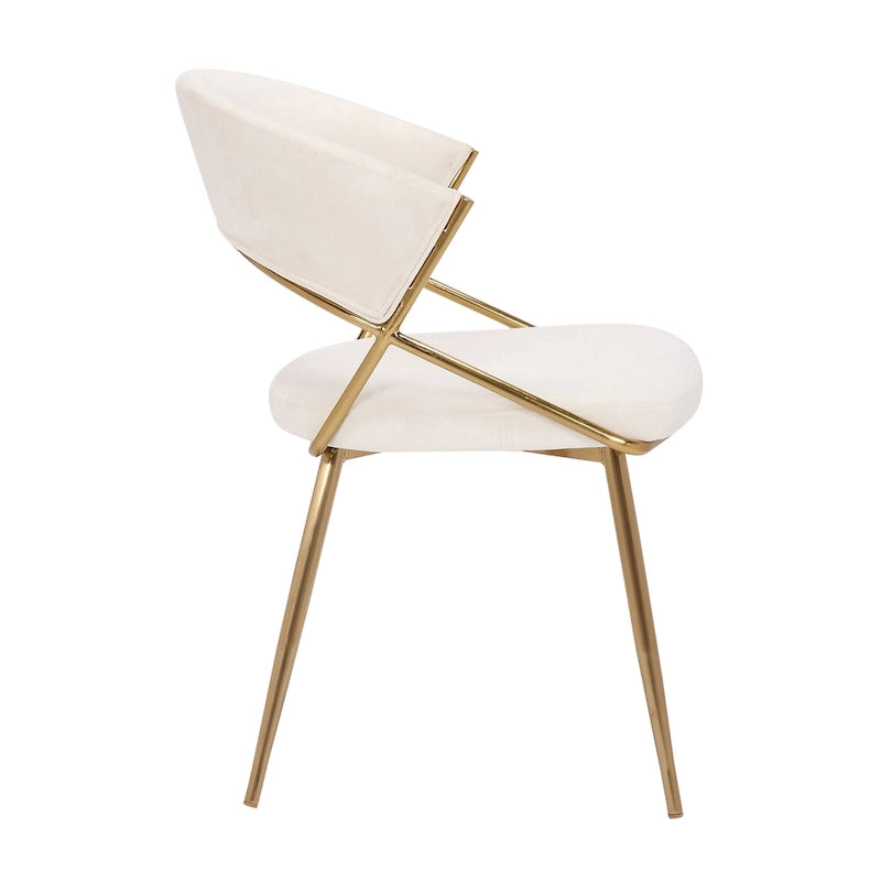 Chaise de salle à manger tapissée Tatyana Gold Silver Orchid (lot de 2)