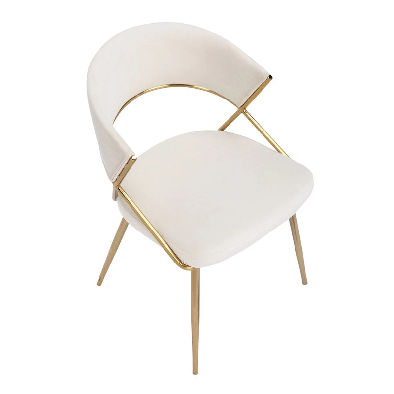 Chaise de salle à manger tapissée Tatyana Gold Silver Orchid (lot de 2)