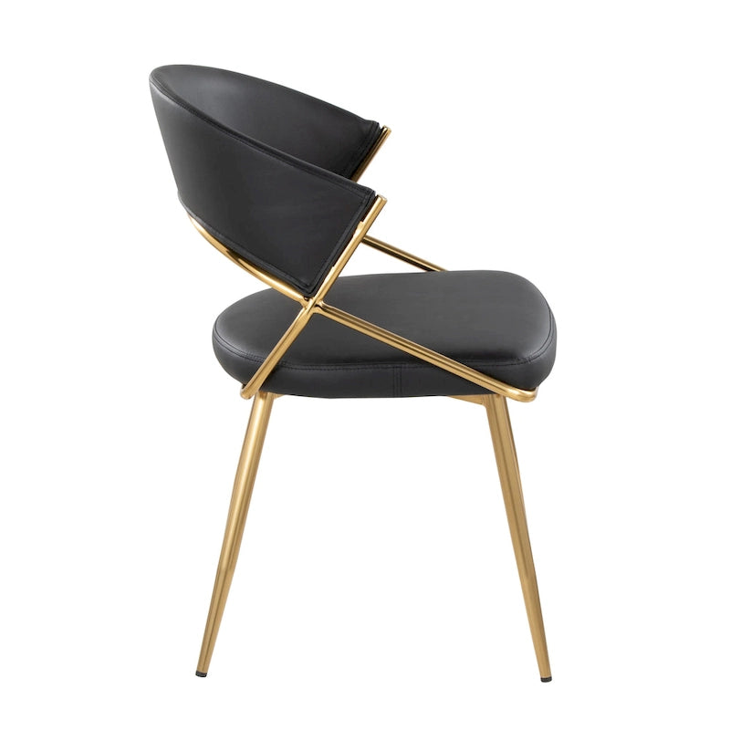 Chaise de salle à manger tapissée Tatyana Gold Silver Orchid (lot de 2)