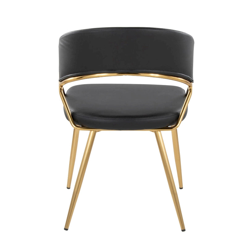 Chaise de salle à manger tapissée Tatyana Gold Silver Orchid (lot de 2)