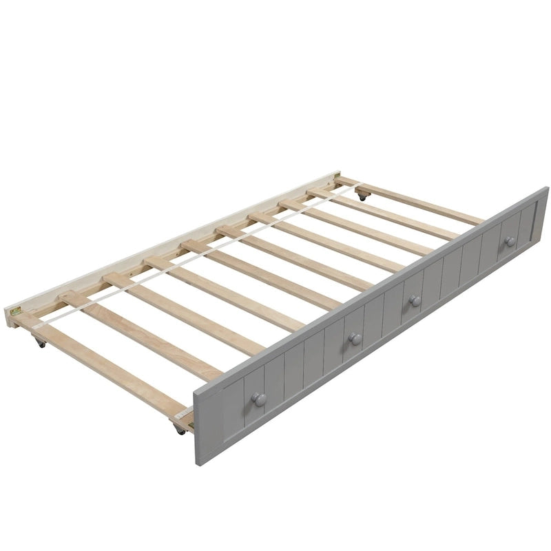 Lit de repos double en bois avec 2 tiroirs / lit gigogne, canapé-lit pour chambre à coucher salon, aucun sommier tapissier requis