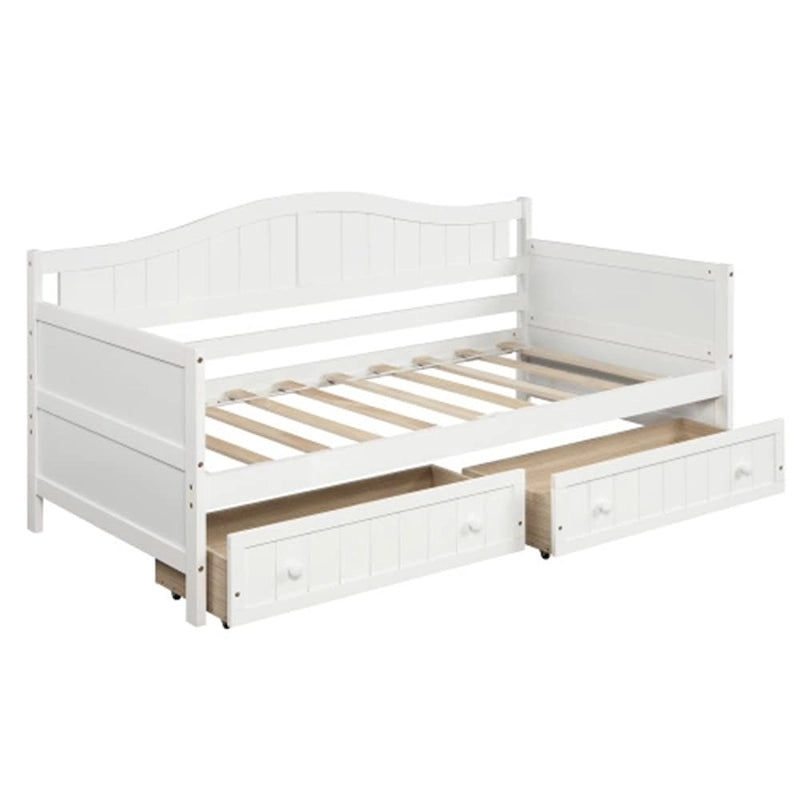 Lit de repos double en bois avec 2 tiroirs / lit gigogne, canapé-lit pour chambre à coucher salon, aucun sommier tapissier requis
