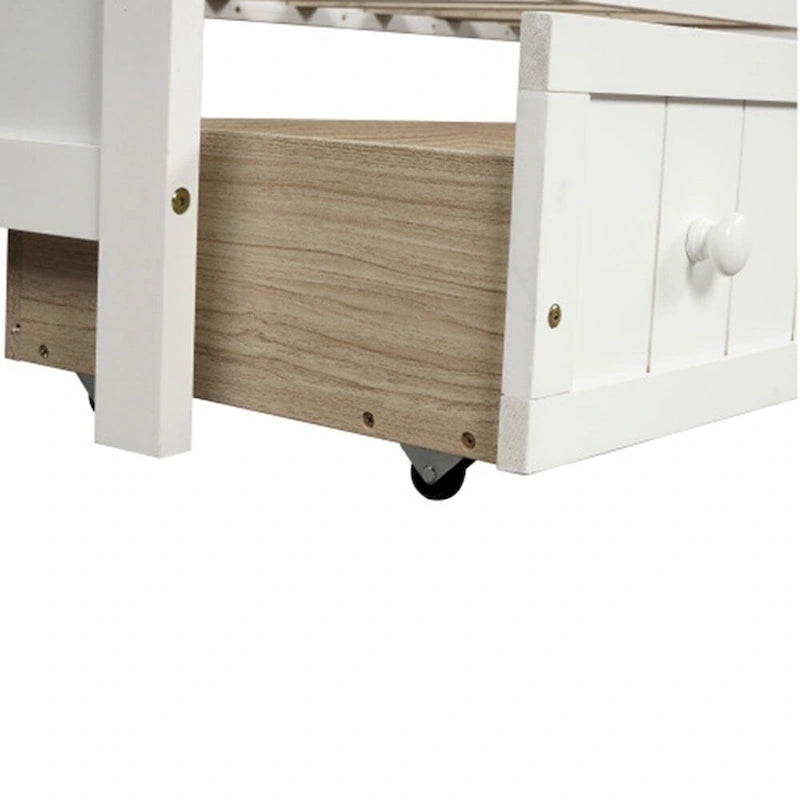 Lit de repos double en bois avec 2 tiroirs / lit gigogne, canapé-lit pour chambre à coucher salon, aucun sommier tapissier requis