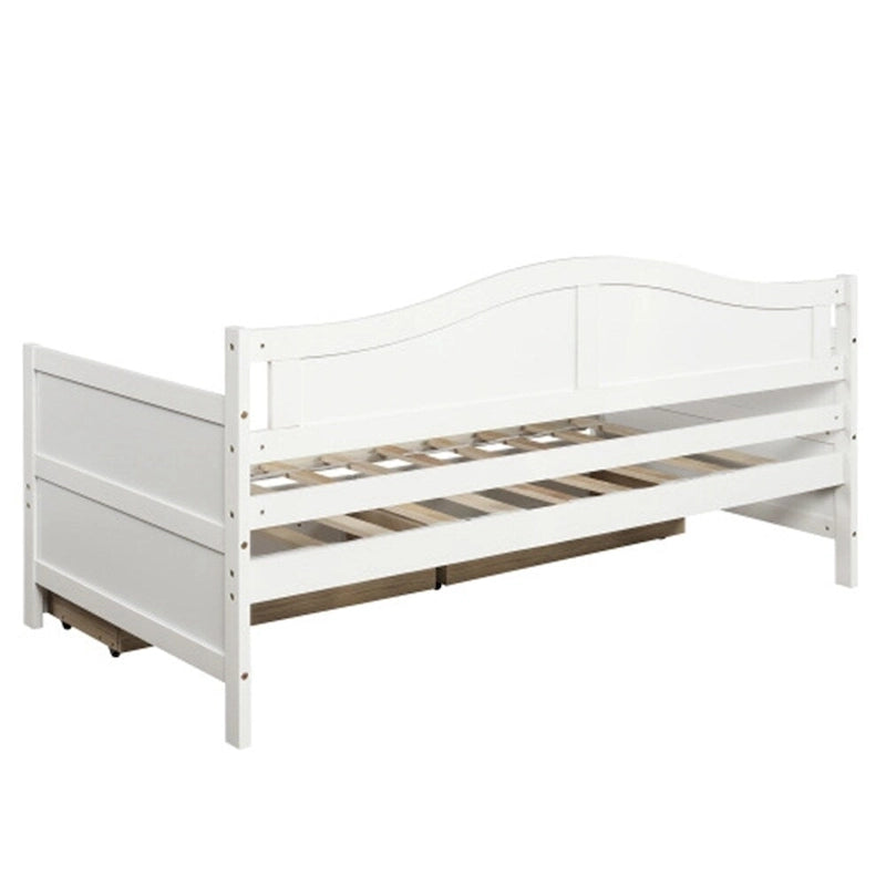 Lit de repos double en bois avec 2 tiroirs / lit gigogne, canapé-lit pour chambre à coucher salon, aucun sommier tapissier requis
