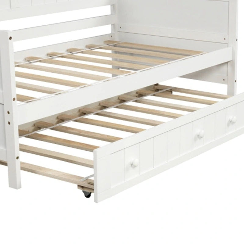 Lit de repos double en bois avec 2 tiroirs / lit gigogne, canapé-lit pour chambre à coucher salon, aucun sommier tapissier requis