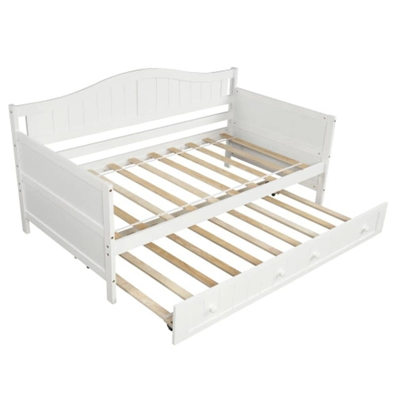 Lit de repos double en bois avec 2 tiroirs / lit gigogne, canapé-lit pour chambre à coucher salon, aucun sommier tapissier requis