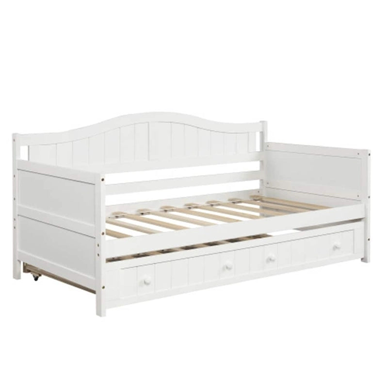 Lit de repos double en bois avec 2 tiroirs / lit gigogne, canapé-lit pour chambre à coucher salon, aucun sommier tapissier requis