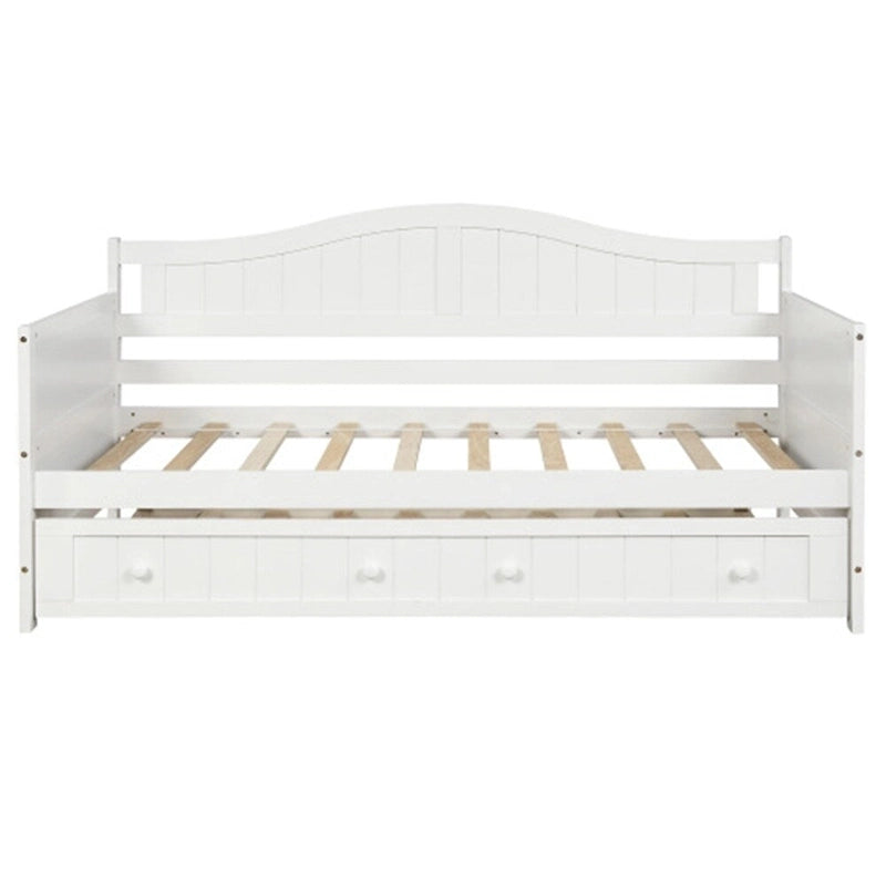 Lit de repos double en bois avec 2 tiroirs / lit gigogne, canapé-lit pour chambre à coucher salon, aucun sommier tapissier requis