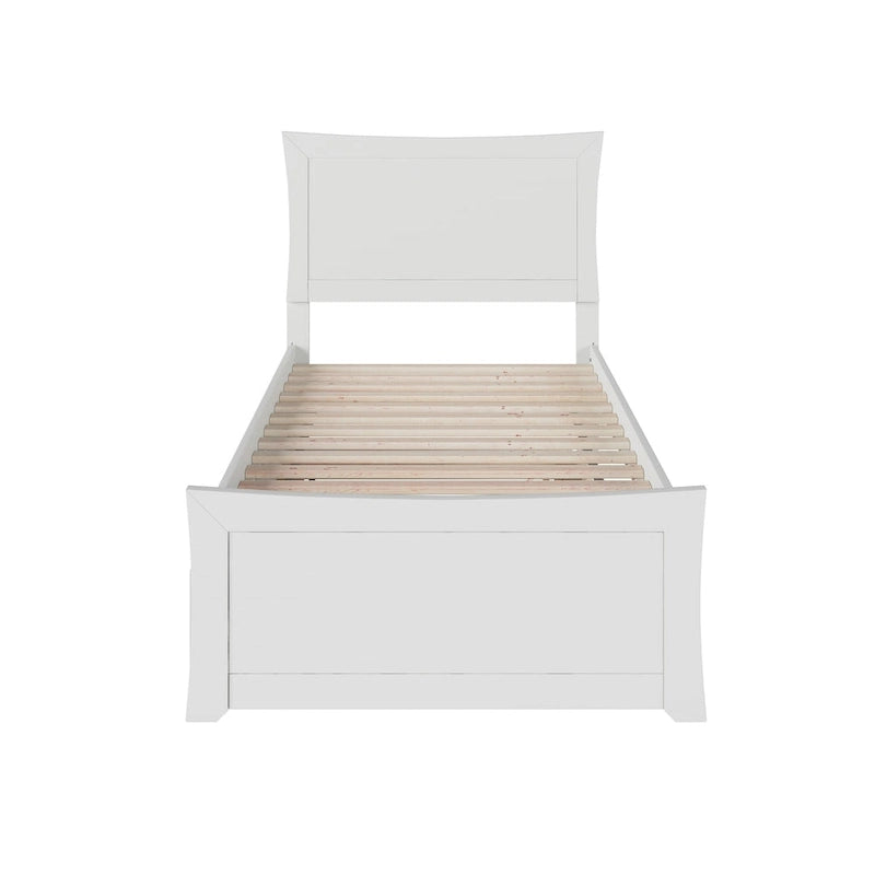 Lit plateforme avec pied de lit et lit gigogne assortis