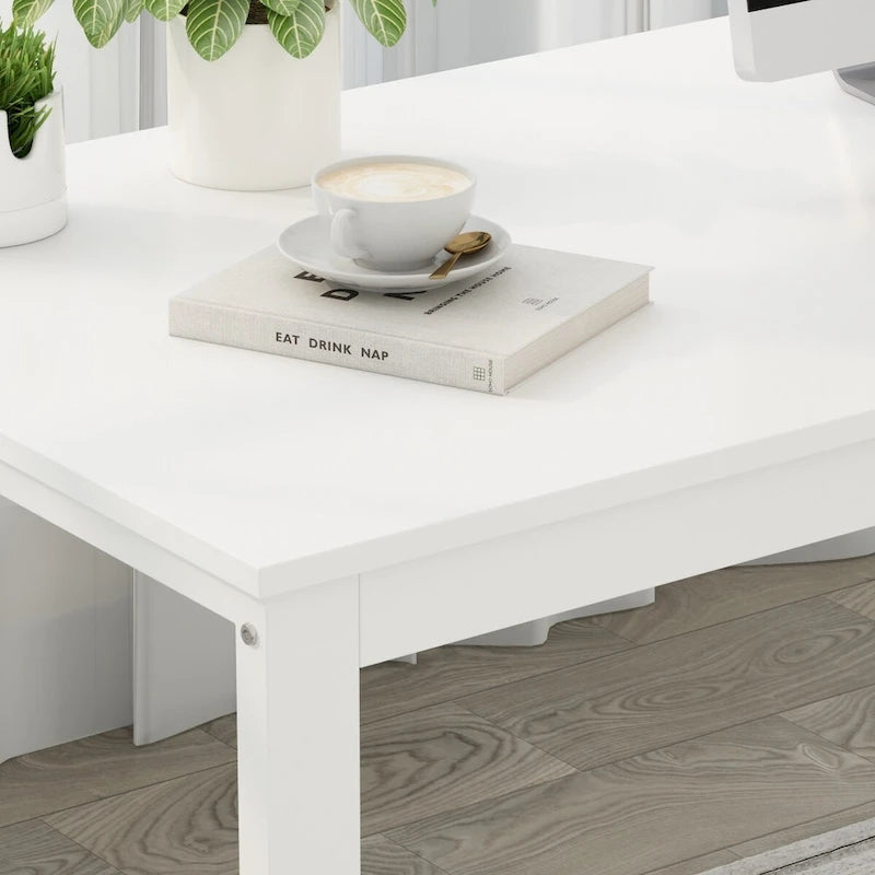 Bureau d'ordinateur en forme de L de 55" - Poste de travail avec rangement - 5 couleurs disponibles