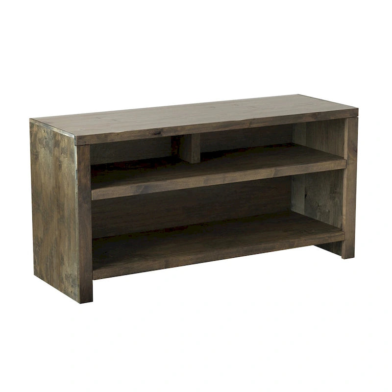Meuble TV de 122 cm pour téléviseurs jusqu'à 55 pouces, aucun assemblage requis, finition bois de grange