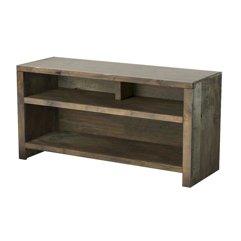 Meuble TV de 122 cm pour téléviseurs jusqu'à 55 pouces, aucun assemblage requis, finition bois de grange